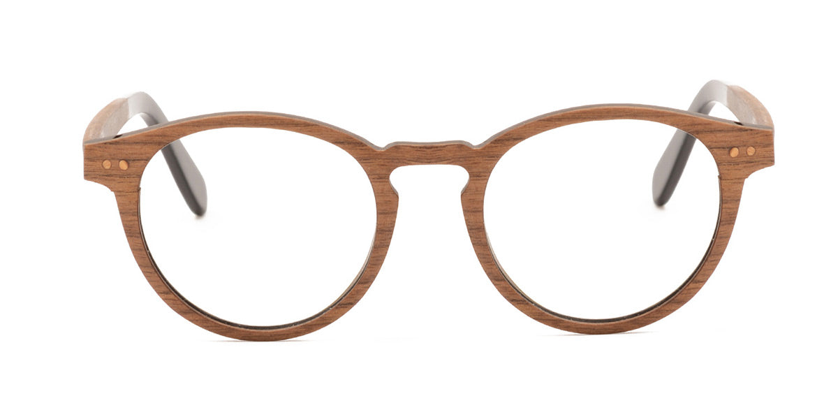 Maxima Matte Brown Wood Series Round Reading Glasses