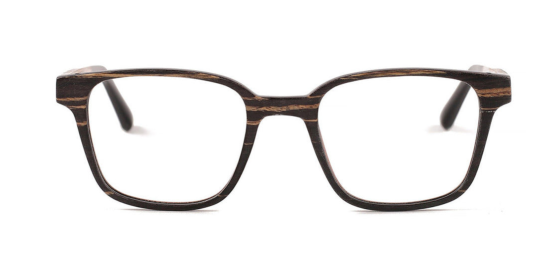 Maxima Matte Black Wood Series Square Reading Glasses