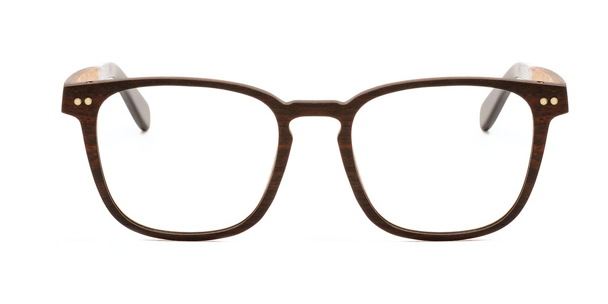 Maxima Matte Black Wood Series Square Reading Glasses