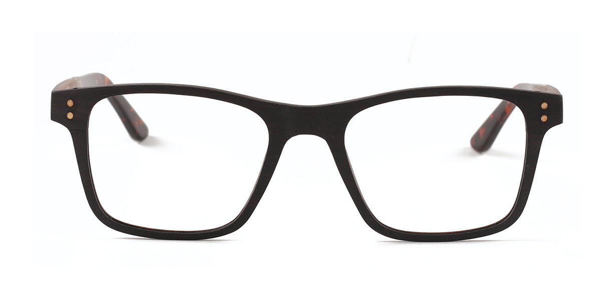 Maxima Matte Black Wood Series Square Reading Glasses