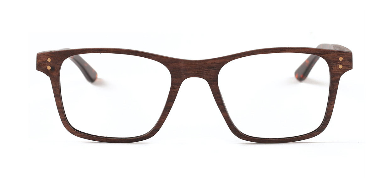 Maxima Matte Walnut Wood Series Square Reading Glasses