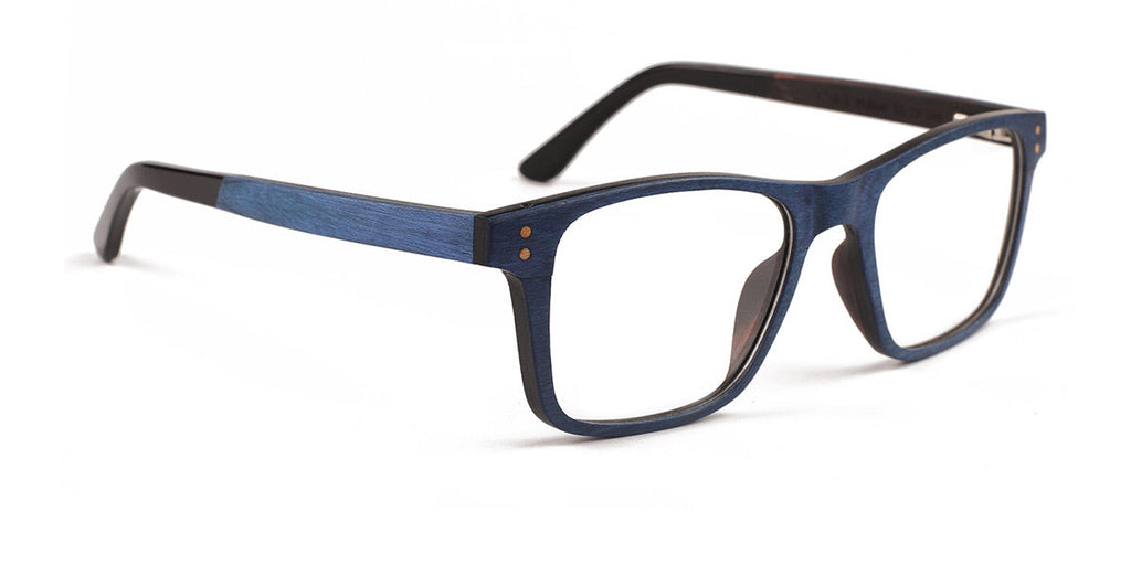 MX4712-3 | Men | Matte Blue | Wood Glasses