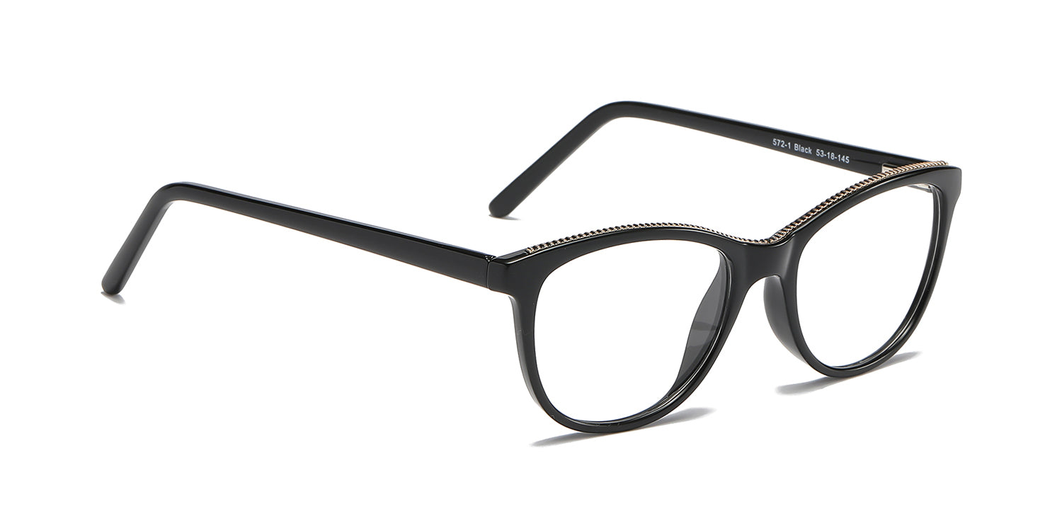 Women | Shiny Black | TR-90 Glasses - RA572-1